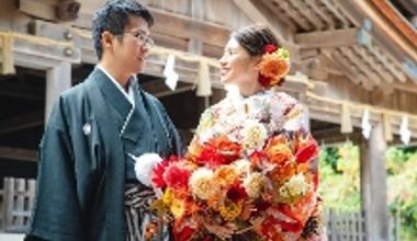 【出雲大社挙式+お食事会プラン/送迎付き/お衣裳/ヘアメイク着付け/写真】出雲市内のお着付け場所あり