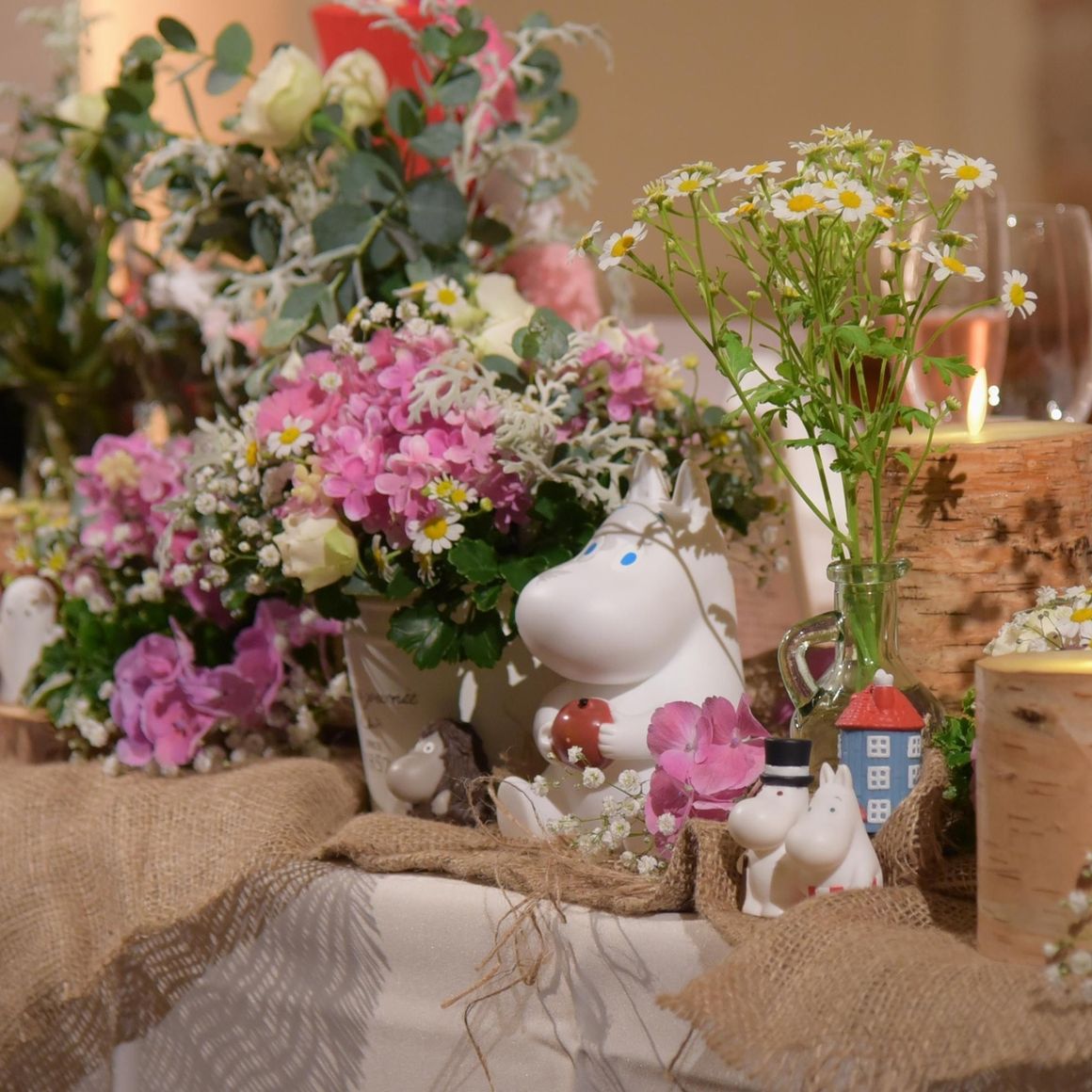 ムーミン、ピンク、かすみ草で
北欧ナチュラルテイストに❤︎