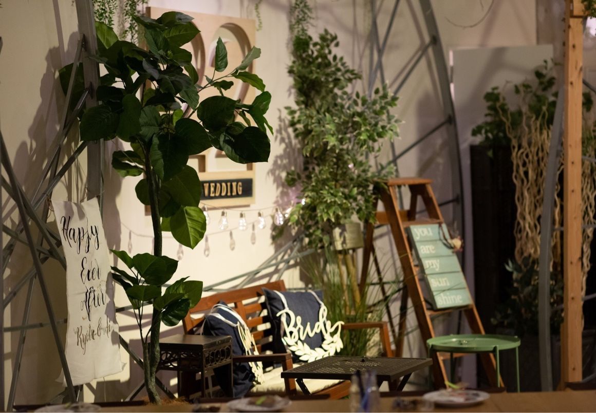 もともとグリーンがたくさんあるカフェなので、お花は飾りませんでした。そのままのイメージを崩さないような✧⁺⸜(●˙▾˙●)⸝⁺✧よわ、あつめました。