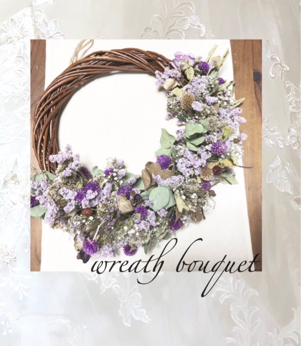 #リースブーケ #ドライフラワー #ドライフラワーブーケ #ドライフラワーリース #花嫁DIY #ナチュラルウェディング #神戸花嫁 #ノートルダム神戸 #神戸プレ花嫁