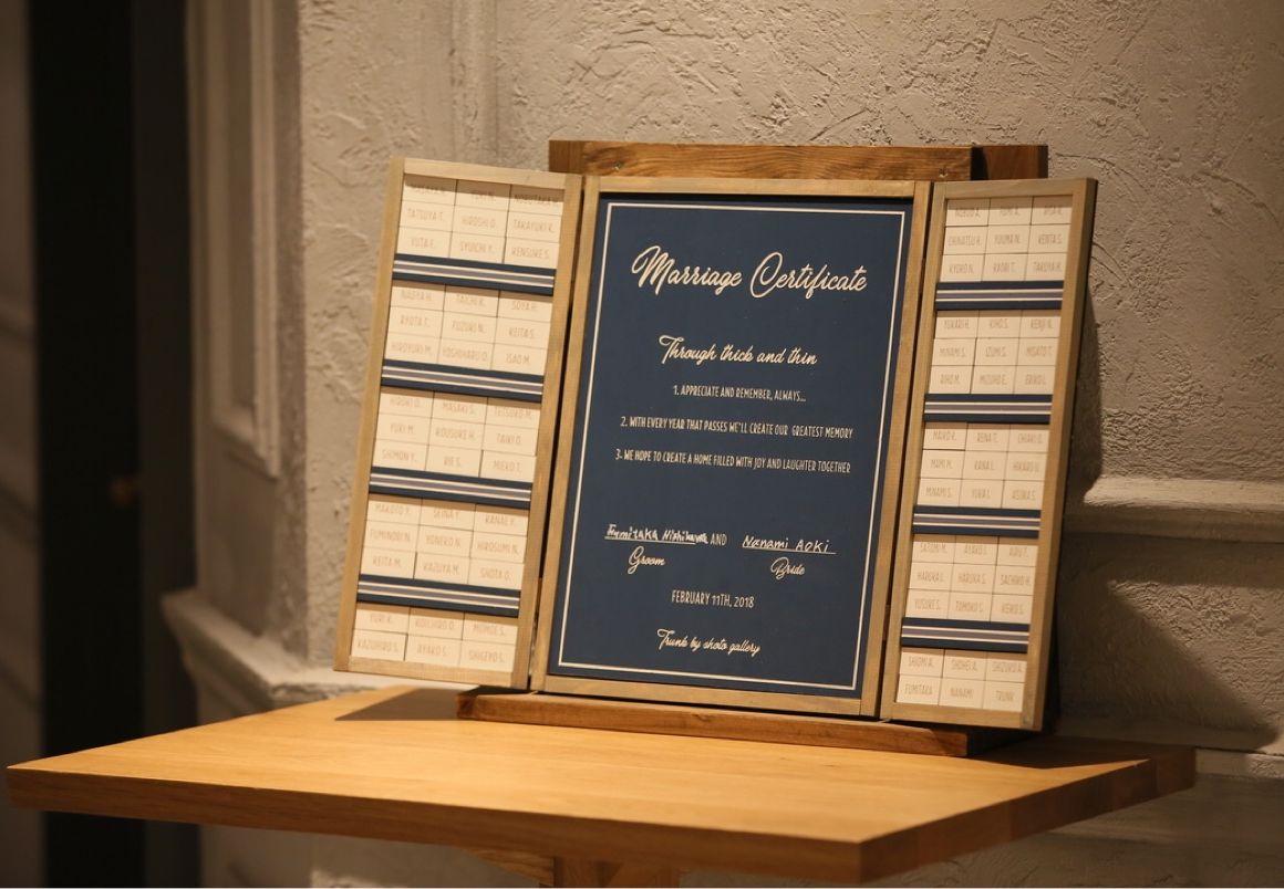 trunkさんが作ってくれたたった１つの
オリジナル結婚証明書