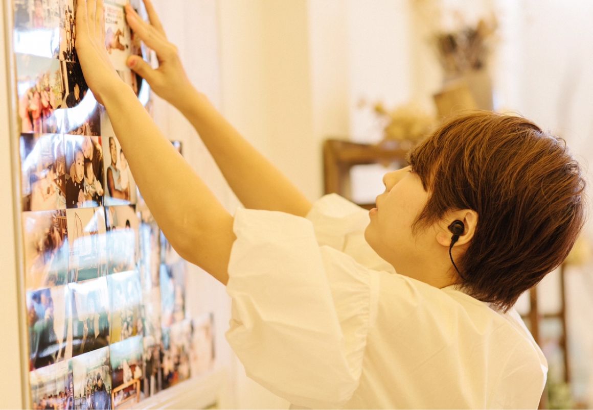 welcomeスペースに展示した2人の写真
生まれた時から今まで出会った人たち