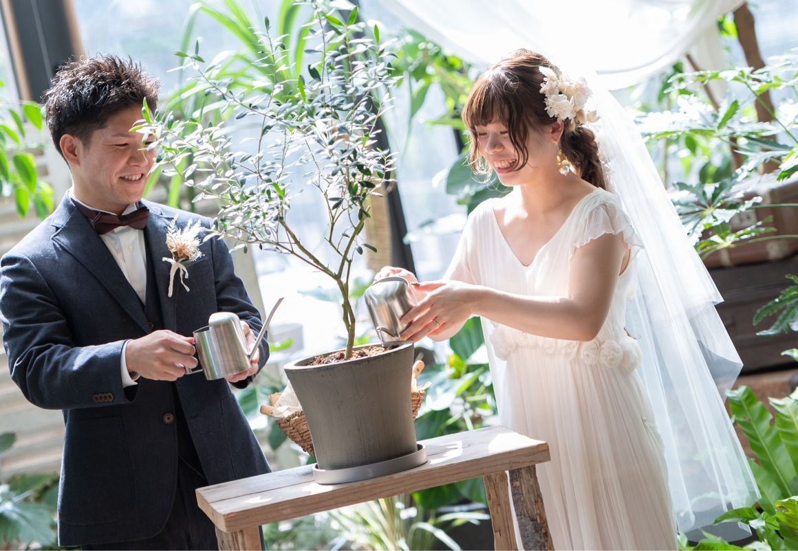 お互いの実家の水をそそぎます♡