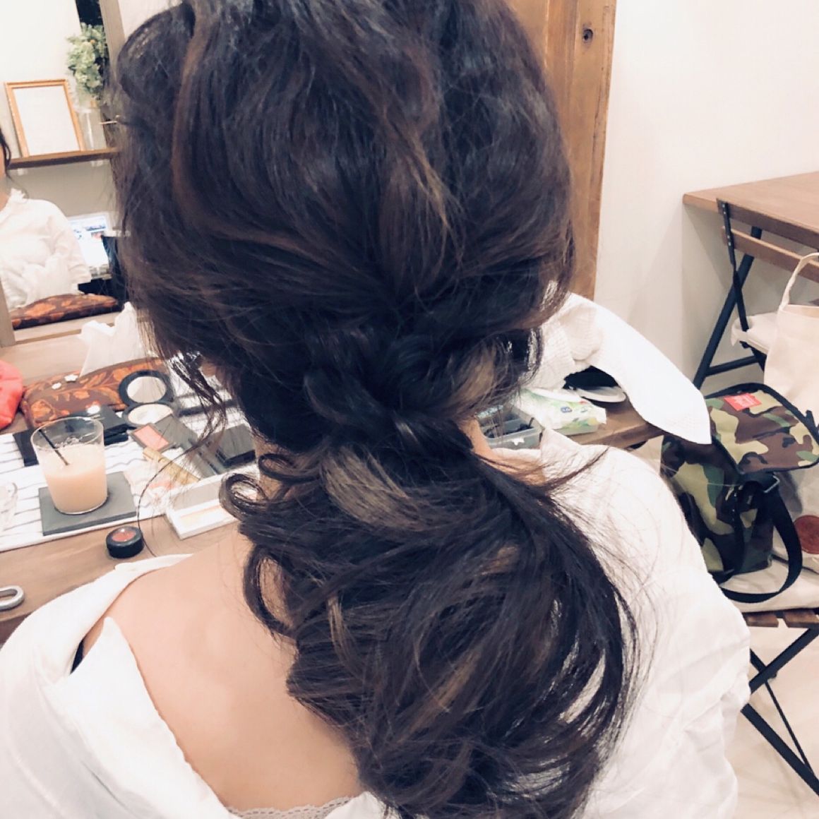 ヘアメイクリハーサル
迷った低い位置のポニーテール