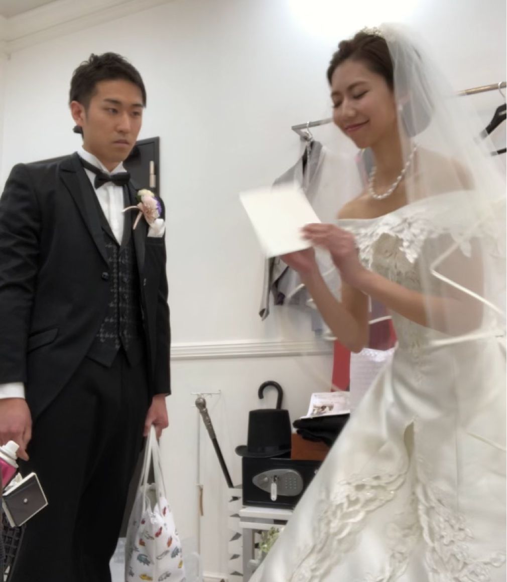 式の準備が整った時に新婦からサプライズの手紙