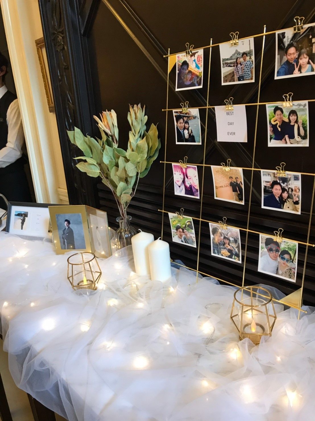 ウェルカムスペースの写真 はどうやって飾る 装飾のコツとアイディア15選 結婚式準備はウェディングニュース ウェルカムスペースの写真 はどうやって飾る 装飾のコツとアイディア15選 結婚式準備はウェディングニュース