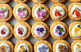 プチギフトに最適*エディブルフラワーのクッキーが魅力的♡のアイキャッチ画像