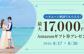 HIS【最大17,000円のギフト券がもらえる！】ハネムーン相談キャンペーン実施中♡のアイキャッチ画像