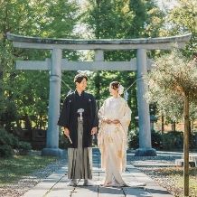 【神前式】千秋公園内の彌高（いやたか）神社で本格神前式を叶えよう