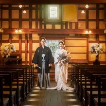 【神前式】平源の神前式では獅子舞を奉納。蔵で執り行う和の挙式