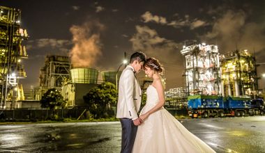 川崎工場夜景でロマンチック撮影プラン【ドレス・タキシード＋100カットデータ付】