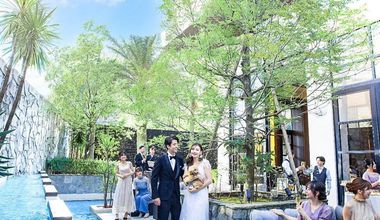【26年7-8月】＜30名108万/40名127万＞  太陽ふりそそぐ夏婚*ガラスの教会式＆写真&美容＆ドレス２着など全部込みプラン