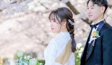 桜フォトウエディングと大人の会食会