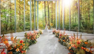 【26年9-11月】＜60名225万/70名240万＞
紅葉×美食の秋*森一望の教会＆送迎＆ドレス２着など全部込みプラン