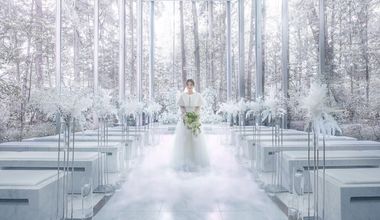 【25年12-26年3月】＜60名210万/80名247万＞ ガラスチャペルで叶うホワイトウェディング＊ドレス２着込