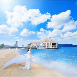 【海×空の絶景ウエディング♪】見学で最大7.8万分円ギフト★糸島フレンチ6品コース無料試食×豪華ドレス特典！