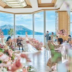 《桜島と海を満喫！鹿児島県１位受賞》大聖堂×豪華3万相当の黒毛和牛コース試食