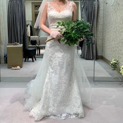 ドレス試着👗@destinyline
チュールがあるとパッと見Aライン調で、
外すとゴリゴリのマーメイド🐬