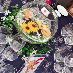 全体はこんな感じ！
ペアリングワインのドリンクメニューだったのでワイングラスが大量に並ぶという笑
聞いてなかったので当日見てびっくりでした！ボリューム感あるからいいのかな…？