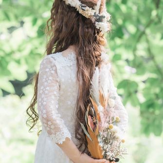 友達のもえが前撮りのヘアメイクを
してくれました♡