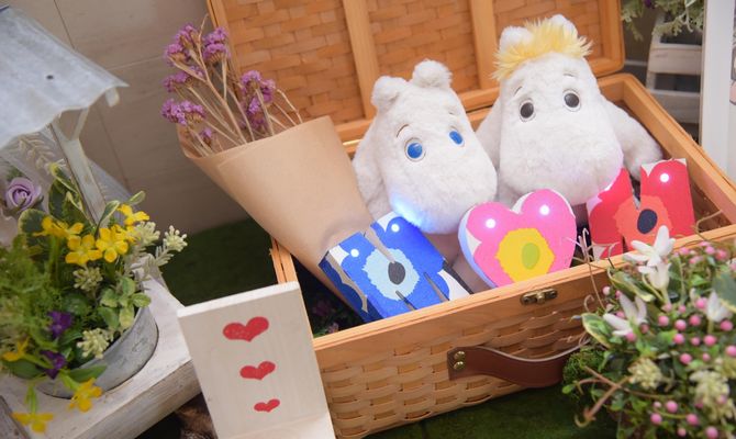 ムーミン婚がテーマだったので
マリメッコ風イニシャルオブジェと❤︎