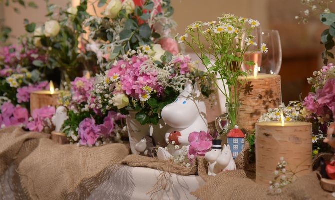 ムーミン、ピンク、かすみ草で
北欧ナチュラルテイストに❤︎