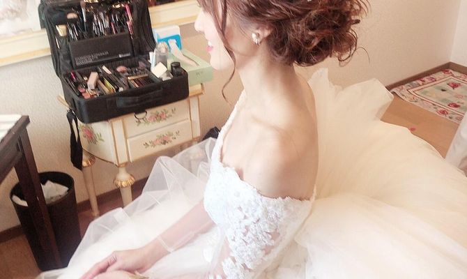 披露宴ではゆるっと可愛くまとめていただきました💓