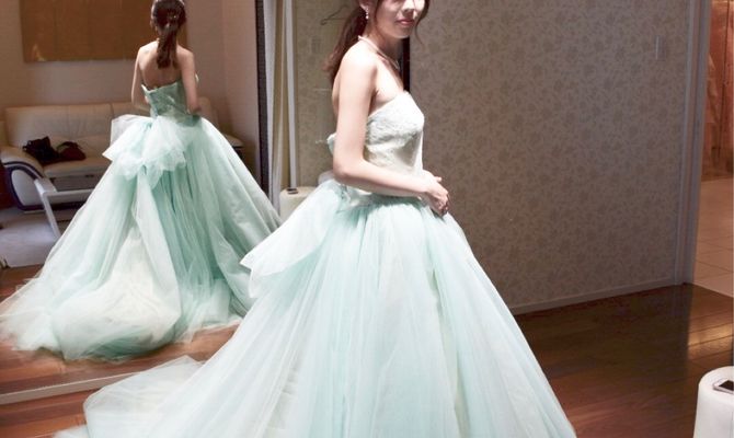 #ミントグリーン #ミントグリーンドレス #2019春婚 #神戸花嫁 #ノートルダム神戸 #神戸プレ花嫁
