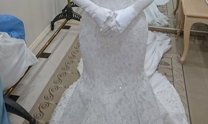 総レースのマーメイドドレスです