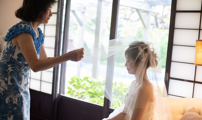 風も強いので部屋の中でベールダウンの儀式だけ行いました。