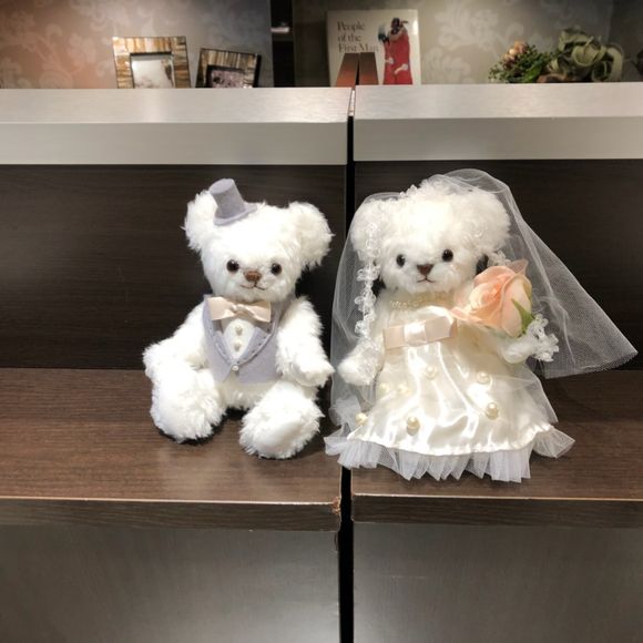 受付には姉からサプライズで貰った手作りウェディングベア♡