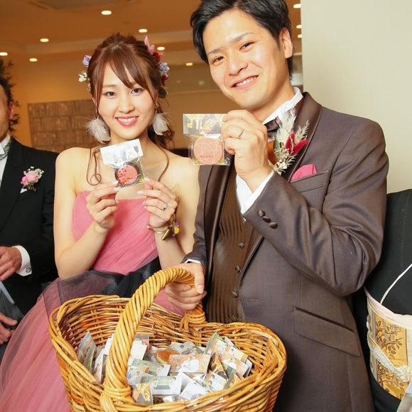 お見送りのプチギフトは、
ベルアメールの可愛いチョコにしました☺️💕