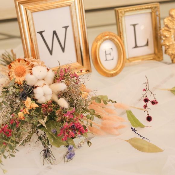 ドライフラワーを散りばめて可愛く💐✨