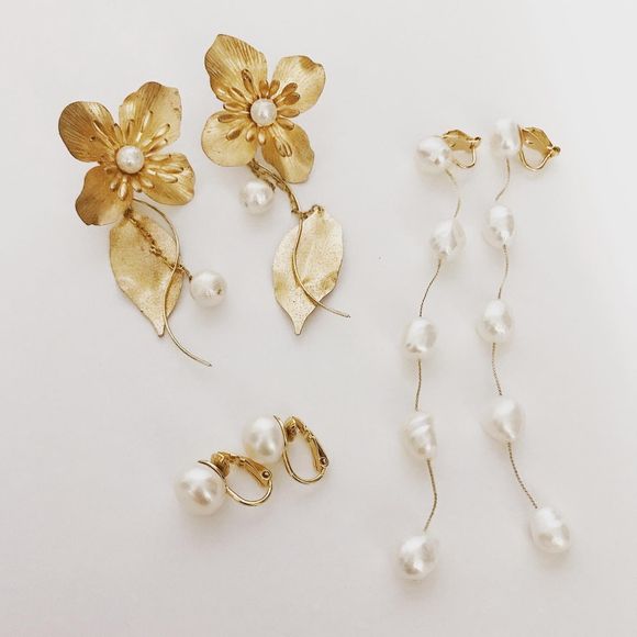 イヤリングは全て手作りしました☺️