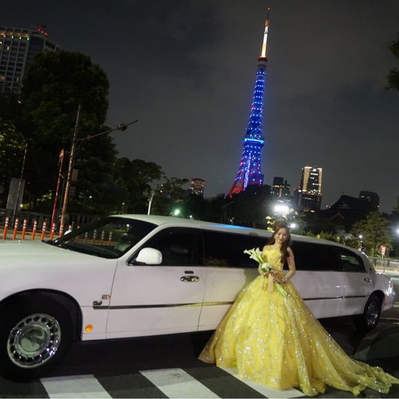 リムジンでは東京タワー、お台場をクルージングしました。