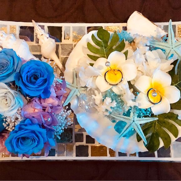 手作りリングピロー(ビーチイメージ)