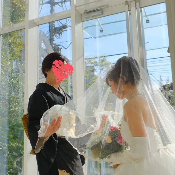 母によるベールダウン👰💓✨
大切な友人のベールをお借りしました☺️✨