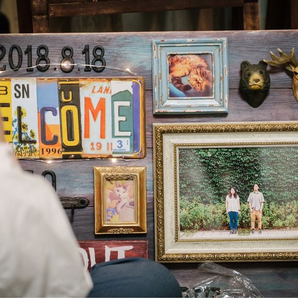 夜の二次会では光るように電飾をつける