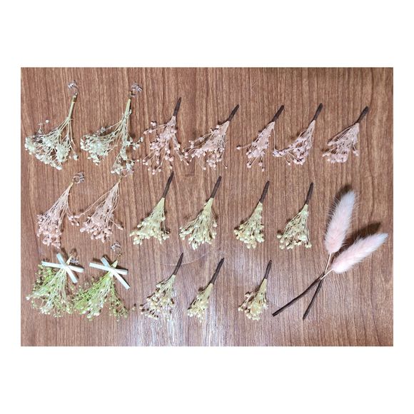 カスミソウイヤリング.ヘアパーツ一部（洋装前撮り用）