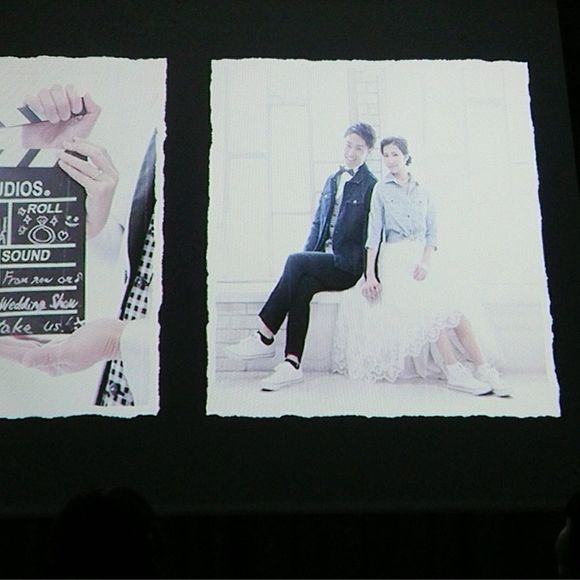 前撮りで使った手作り小道具も活躍