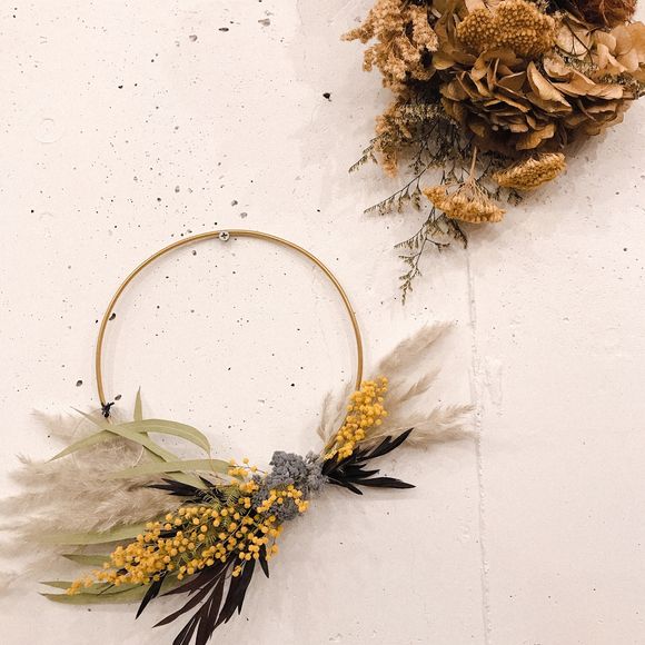 ドライフラワーでリース♡