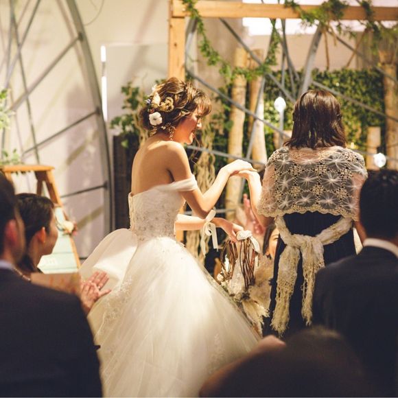 エスコートは1番付き合いの長い親友に。喜んでくれて嬉しかった！