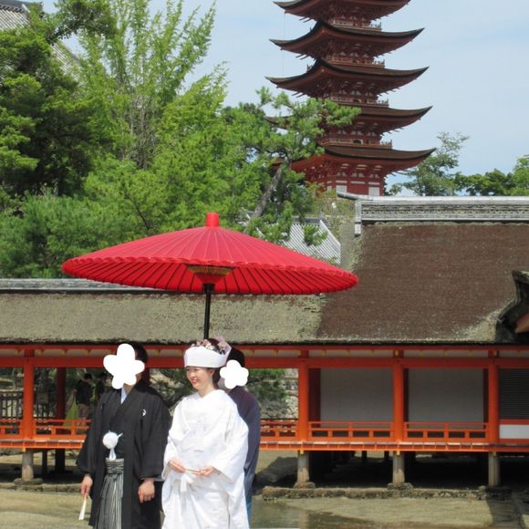 挙式前の撮影中の様子です