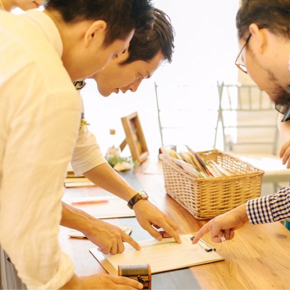 ブライズメイド、グルームズメンに受付でゲストの対応をしてもらいました