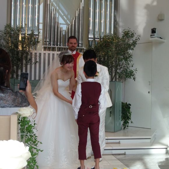 甥っ子にはリングボーイをお願いしました💍⑅*.♡