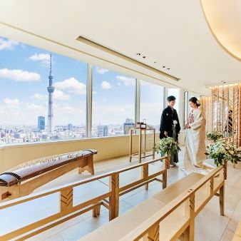 贅沢試食×花嫁体験×パノラマのスカイチャペル＆本格神殿紹介