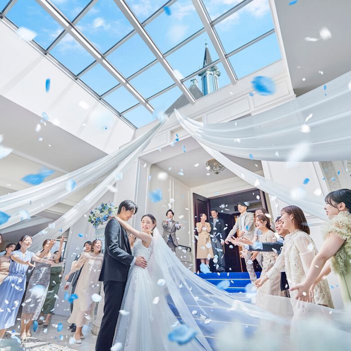 【先着5組*25大特典◎】青×白*上質チャペル×花嫁体験★4万試食