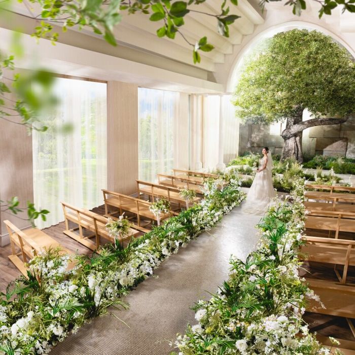 残1《リニューアル記念*挙式料全額プレゼント》緑溢れる室内型ガーデン挙式*貸切4style会場見学*試食*ドレスなどの花嫁体験！限定特典でコスパ◎