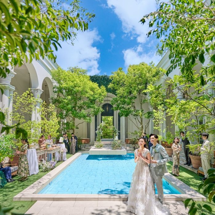 金曜スペシャル☆＼人気のプール付ガーデン／本番直前リアル体験*全館周遊！迎賓館シェフ特製の豪華無料コース試食付き