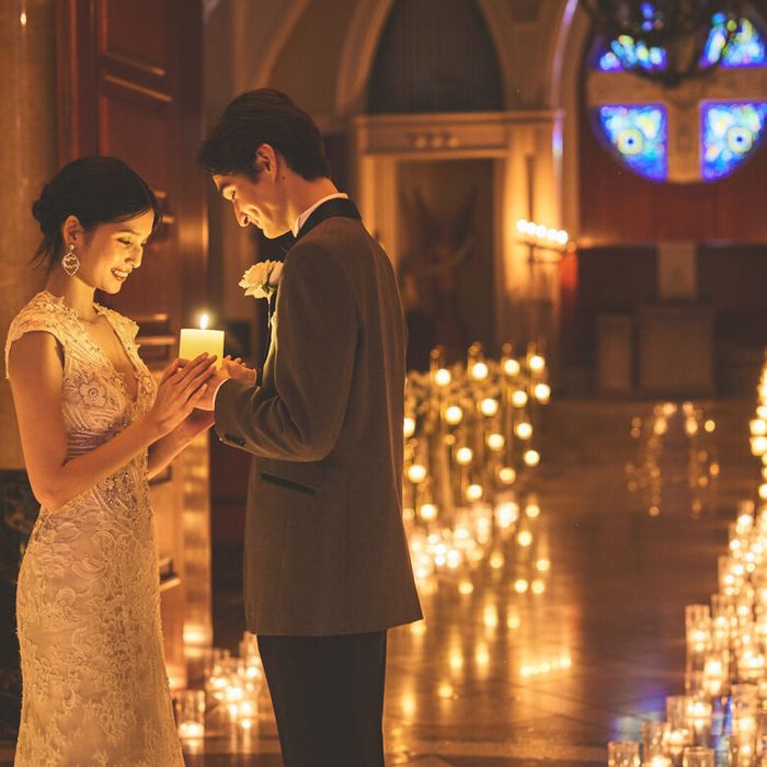 【火曜日限定のフェア】夜の大聖堂×ドレス試着体験